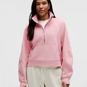 Brand NWT Lululemon Scuba Oversized Funnel-Neck Half zip Pink Tide